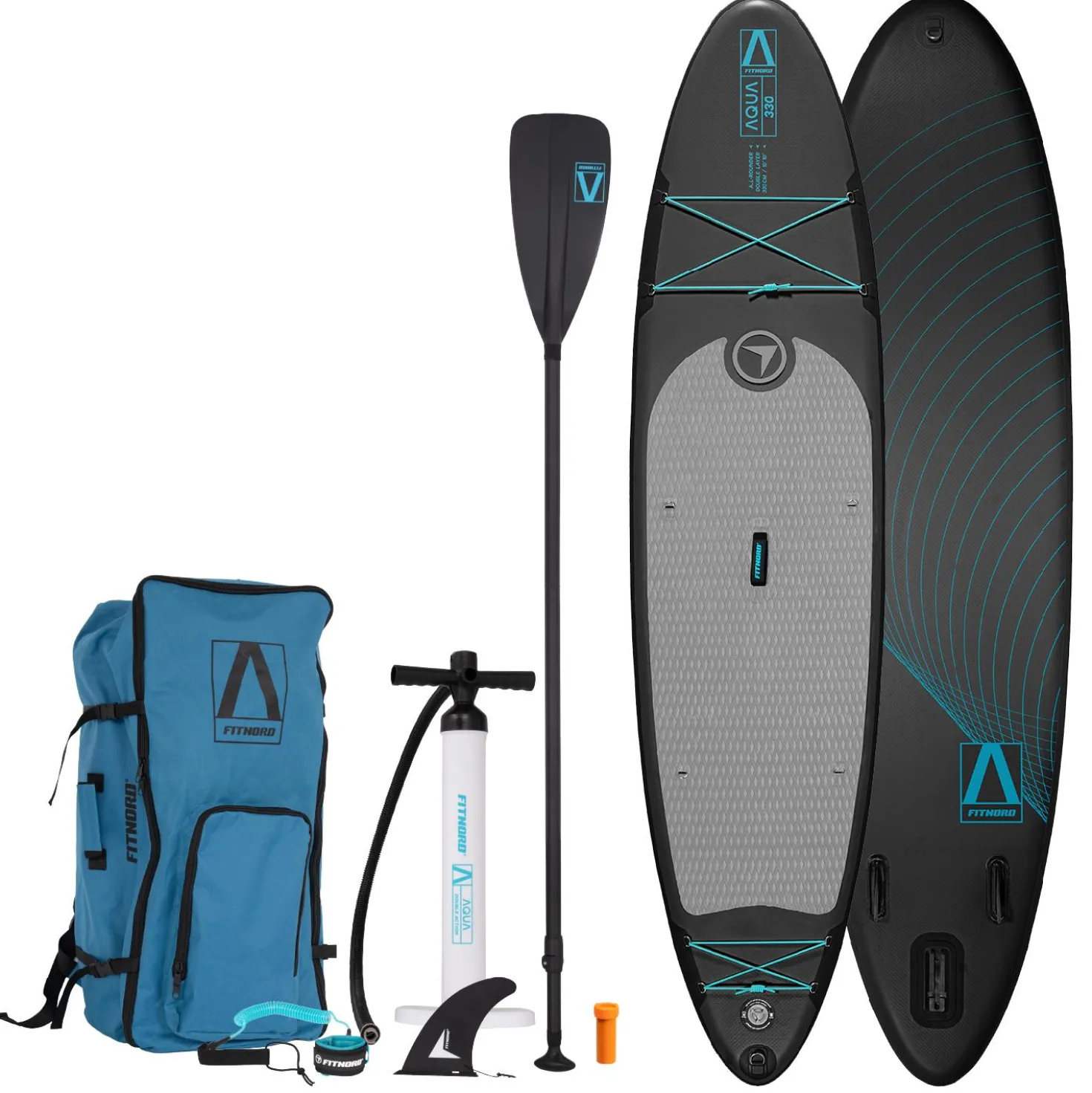 FitNord Aqua 330 SUP-lautasetti, musta (kantavuus 150 kg) G2