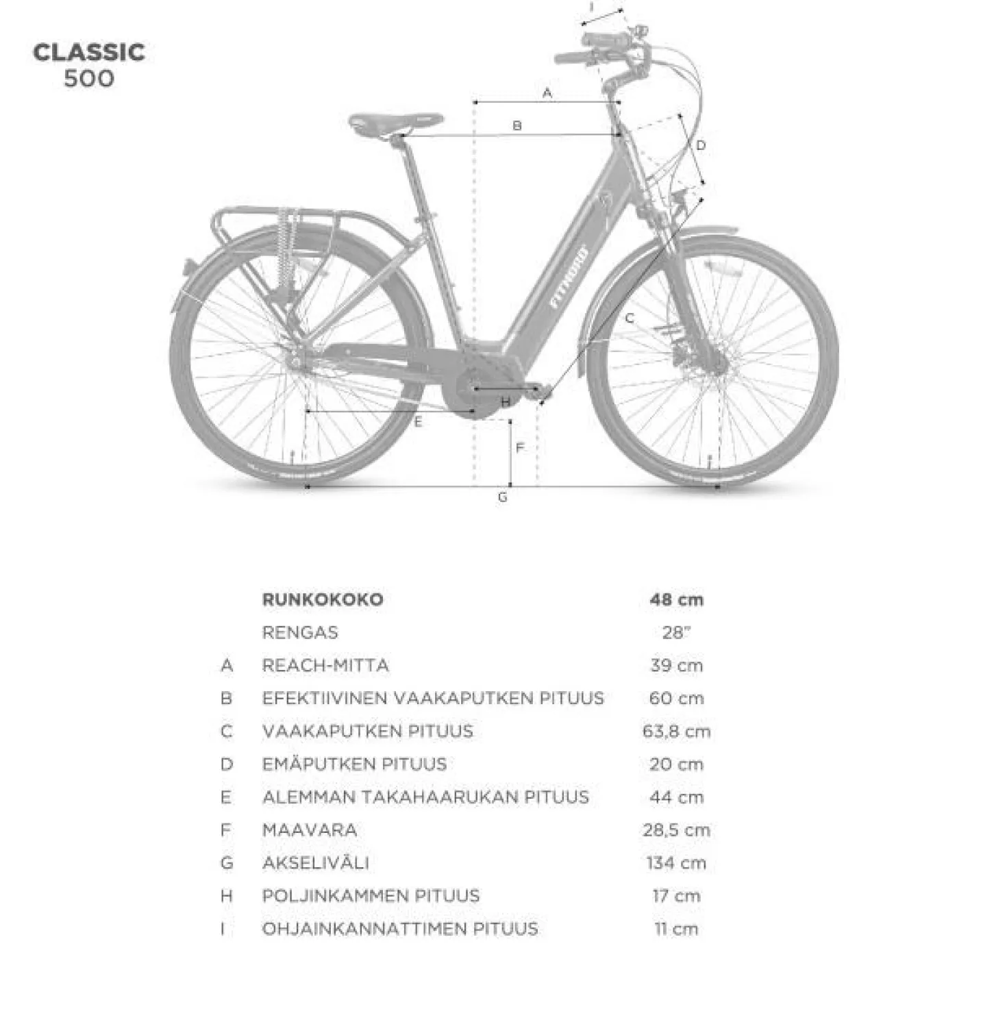 FitNord Classic 500 G2 Sähköpyörä, valkoinen