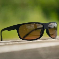 Fox Sunglasses Matt Black Wrap Brown Lens
