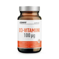 ICONFIT D3-Vitamiini 100 μg, Viinirypäleensiemenöliyllä, N90