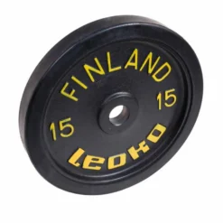 LEOKO Painonnostolevy 15 kg, musta harjoituspaino kumireunuksella