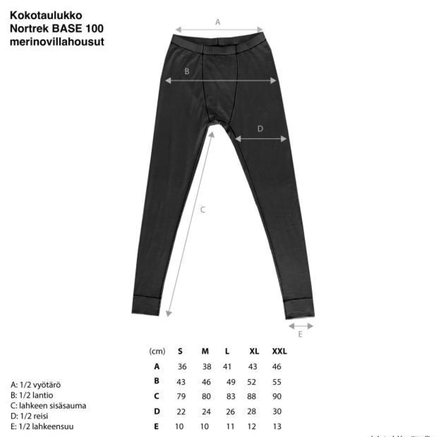 Nortrek BASE 100 Merinovilla aluskerrasto, unisex