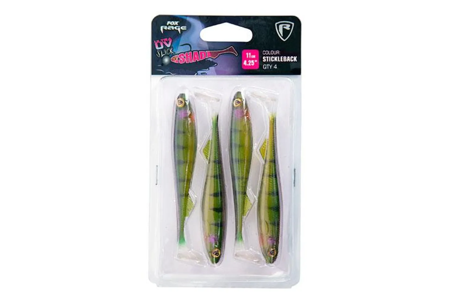 Slick Shad Ultra UV 11cm / 4.25" Stickleback x 4